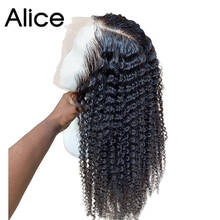 ALICE Curly Human Hair Wigs With Baby Hair 130% Brazilian Lace Front Human Hair Wigs Pre Plucked Lace Font Wigs 13x4 no remy 2024 - buy cheap