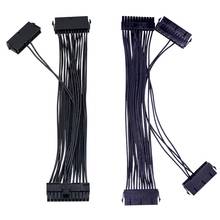 30CM Three Dual PSU Cable Extension Adapter ATX 20+4 24Pin Power Supply Sync Starter ADD2PSU Riser for GPU Miner Mining 2024 - buy cheap