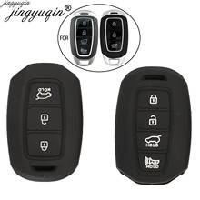 Jingyuqin 30pcs For Hyundai i30 i35 i40 Azera Elantra Solaris Grandeur Ig Accent Santa Fe Silicone Car Remote Key Cover 3/4 BTN 2024 - buy cheap