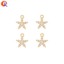 Diseño de Cordial, accesorios de joyería de 8x10MM, colgante, chapado en oro genuino, forma de estrella, hecho a mano, dijes de CZ, accesorios para pendientes, 40 Uds. 2024 - compra barato