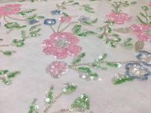 Красивое вышитое Сетчатое кружево с бусинами, цветочное JIANXI.C-628820, французская кружевная ткань с бусинами для модного платья 2024 - купить недорого