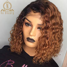 Honey Blonde Curly Short Bob Wig 13x6 Lace Front Wigs Ombre Wig Burgundy Red Colored Human Hair Wig For Black Women Nabeauty 150 2024 - compre barato