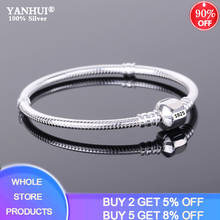 With Certificate Women Original 925 Solid Silver Charm Bracelet with S925 Logo DIY Beads Charms Bracelet Bangle Handmade Gift 2024 - купить недорого