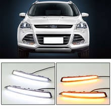 CAPQX 1 par para Ford Escape Kuga 2013-2016 frente del coche LED DRL Luz de niebla de la lámpara de la luz del día Día de la lámpara 2024 - compra barato