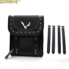 ZORBYZ Motorcycle Black Artificial Leather Eagle Rivet Side Saddle Storage Tool Bags Luggage Pannier Bag For Harley Honda Suzuki 2024 - buy cheap