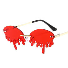 Óculos de sol djxfzlo engraçado, óculos feminino de marca sem aro com proteção uv400 2020 2024 - compre barato