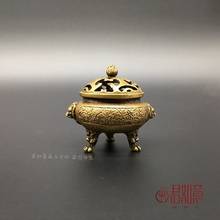 Antique pure copper lion head tripod Mini incense burner 2024 - buy cheap