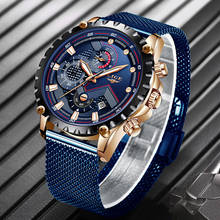 2020 LIGE новые мужские часы синие Роскошные брендовые наручные часы из нержавеющей стали с хронографом военные кварцевые мужские часы Relogio Masculino 2024 - купить недорого