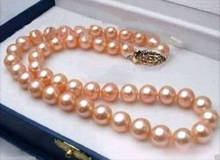 Красивое натуральное жемчужное ожерелье 9-10 мм, натуральное розовое жемчужное ожерелье 14 к 18 дюймов 2024 - купить недорого