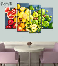 Cuadro de pared moderno para sala de estar, 4 piezas, impresiones en lienzo de frutas, pintura en lienzo, impresiones, pintura Modular, decoración del hogar 2024 - compra barato