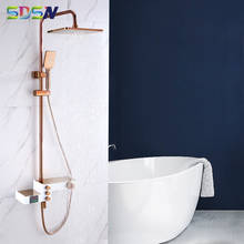 Bathtub Shower Set Bathroom Shower System Digital Faucet Shower Set White Gold Faucet-mixer SDSN Brass Shower System Set Square 2024 - buy cheap