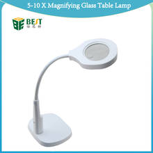 BST-9145 High Quality LED Illuminating Metal Hose Magnifying Glass 6/12X Desk Table Reading Lamp Light Mobile Repair Tool 2024 - buy cheap