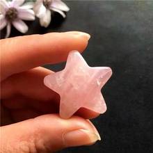 MOKAGY 30mm Natural Pink Rose Quartz Gemstone Crystal Five-Pointed Star 2pc 2024 - buy cheap