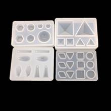 4 Pcs/set UV Silicone Crystal Epoxy Mold with Hole Pendant Small Pyramid Geometry Molds DIY Jewelry Making Mold 2024 - buy cheap