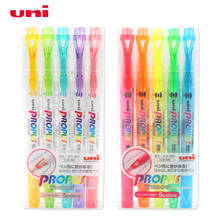 Uni highlighter propus janela dupla face, marcador de pastel 4.0mm/6 mm drive cabeça dupla kawaii estudante papelaria 2024 - compre barato