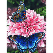 DIY 5D Diamond Painting Butterfly Flower Square/Round Rhinestone Embroidered Animal Cross Stitch Kit Mosaic Home Decoration 2024 - buy cheap