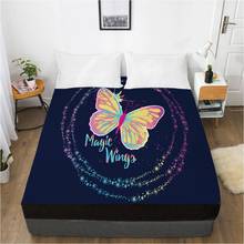 3D HD Fitted Sheet 160x200/150x200,Bed Sheets On Elastic Band Bed,Mattress Cover.Bedsheet Bedding,Bed Linen Colorful Butterfly 2024 - buy cheap