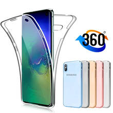 Полностью закрытый чехол 360 для Samsung Galaxy S20, S10, S9, S8 Plus, Ultra, A81, A41, A31, A50, A50S, A51, A70, A70S, A71, мягкий прозрачный чехол для телефона из ТПУ 2024 - купить недорого