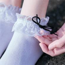 3 pair Bow lace socks female socks shallow mouth Korean lace socks low to help cotton Japanese cute summer lolita 2024 - buy cheap