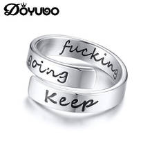 DOYUBO Punk Design Men 316L Stainless Steel Finger Ring Engraved Names Or Logo Male Fashion Metal Ring Hip Hop Accessories DA114 2024 - buy cheap