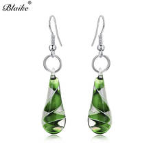 Blaike-pendientes colgantes de Color plateado para mujer, aretes de gota de agua de cristal para mujer, bandas de fiesta, joyería, regalos 2024 - compra barato