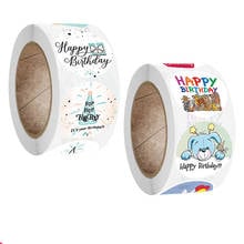 Gift Sealing Stickers 500pcs/roll Happy Birthday Stickers  Gift Packaging  Theme Birthday Party Offer Stationery Sticker 2024 - buy cheap