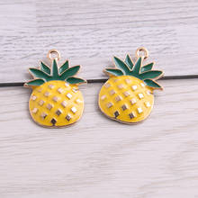 SWEET BELL 2pcs 19*24mm Alloy Metal Drop Oil Fruit Pineapple Charms Pendant For DIY Bracelet Necklace Jewelry Making 2024 - buy cheap