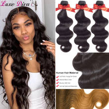 Luxediva Brazilian Body Wave Hair Weave Bundles Human Hair Bundles 1 2 3 4 PCS 26 28 30inches Natural Color Remy Hair Extensions 2024 - buy cheap