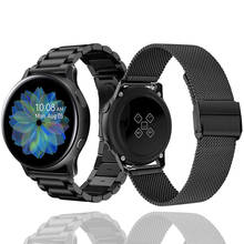 Ремешок из нержавеющей стали для Samsung Galaxy Watch Active 2 40/44 мм, браслет 20 мм, металлический браслет для Galaxy 42 мм Gear Sport Correa 2024 - купить недорого