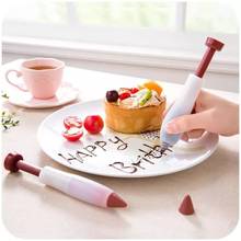 Silicone Food Writing Pen Mold Bolo copo Creme de Chocolate Decoração ferramentas, biscoito Confeiteiro Piping Bicos Pastelaria cozinha acessórios 2024 - compre barato