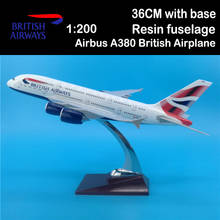 Modelo de avión Airbus A380 de 36CM, Base de aleación, Avión de aviación, juguete de exhibición, Colección, regalos, 1:200 2024 - compra barato