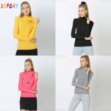 2021 Depony Winter Autumn Warm Pullover Sweater For Women Ripped Long Sleeve Knitted Turtleneck Slim Ladies Pull Femme Tops 2024 - buy cheap