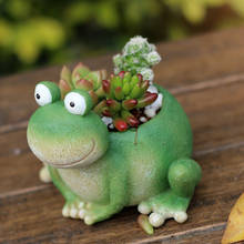 Cute Small Animal Frog Figurine Resin Flowerpot Creative Flower Planter Pot for Garden Home Room Decoration 2024 - buy cheap