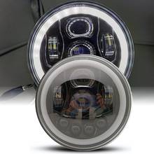 Faro LED de 7 pulgadas para motocicleta Honda, Yamaha Y Ducati, señal de giro ámbar DRL blanca, Ojos de Ángel, color negro 2024 - compra barato