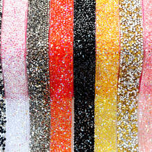 Pulaqi 1 Yard Mix Colors Resin Hot Fix Rhinestone Mesh Glitter Strass Chain Ribbon Hot-Fix DIY Garment Decorations Iron On Tape 2024 - buy cheap