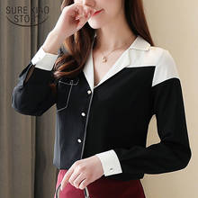 2021 Spring Fashion Korean Elegant Clothing OL Long Sleeve Chiffon Blouse V-neck Spiced Shirts Women Blusas Ladies Tops 8476 50 2024 - buy cheap