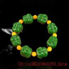 Pulsera de Jade mMaitreya, amuleto de moda, regalos de jadeíta, brazalete de joyería, cuentas naturales verdes 2024 - compra barato