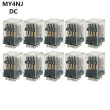10PCS MY4NJ HH54P Relay Coil General DPDT Micro Mini electromagnetic Relay Switch LED DC 12V 24V 36V 48V 110V 220V 2024 - buy cheap