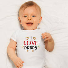 Shirerty хлопковый комбинезон с надписью I Love Daddy, для младенцев, детей, комбинезон для младенцев мальчиков и девочек, Забавный наряд с надписью, пляжный костюм, одежда для детей 0-24 месяцев 2024 - купить недорого