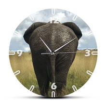 Настенные часы Safari Elephant, бесшумные, не тикающие, забавные, для гостиной, настенные, художественные, для дикой природы, в лесу, в виде слона, Ass, декоративные часы 2024 - купить недорого