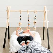 1Set Nordic Cartoon Baby Toys Wooden Gym Fitness Frame Rack with Hanging Pendant Teethers Toddler Infant Room Decor 2024 - buy cheap