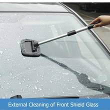 Escova de limpeza de microfibra, limpador retrátil para janelas de carro, limpador de para-brisa da janela do carro, almofada de limpeza doméstica, esfregão 2024 - compre barato