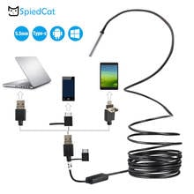 Mini lente de boroscopio de 5,5mm, tubo de inspección de 6 LED, cámara endoscópica Android 3 en 1, Cable suave de 5M para teléfono inteligente, USB tipo c, PC 2024 - compra barato