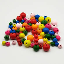 50-200Pcs 8-14mm Mixed Solid Round Loose Space Beads Jewelry Making Bracelet Charm Wooden Beads DIY Accessories Jewelry Finding 2024 - buy cheap