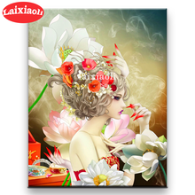 5d фантазия цветок женщина Diy Алмазная картина фото обои полный Диамант вышивка мозаика Алмазный стежок крестиком Декор подарки 2024 - купить недорого