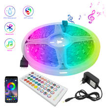 DC 12V 5050 2835 LED Strip Waterproof RGB Light Flexible Tape 5M 10M 15M Bluetooth Music Controller+Adapter LED Lights For Room 2024 - buy cheap