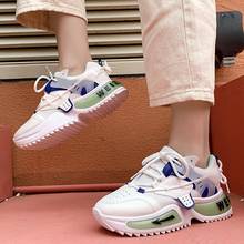 2021 Spring Women Shoes Fashion Thick Sole Running Casual Lace-Up Spring Autumn Breathable Vuullcanize Sneakers Large Size 36-42 2024 - buy cheap