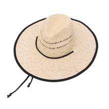 Sombrero de rafia con correa para mujer, gorra plana de rafia, sombrero de paja, sombrero de playa 2024 - compra barato