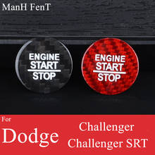 For Dodge Challenger SRT Real Carbon Fiber Car Engine Start Stop Button Cover Sticker 2024 - buy cheap