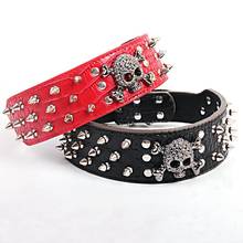 Big Gothic Punk Spike Genuine Wide Leather Collar Spiked Pu Leather Dog Collar Medium Large German Shepherd Spikes High 2024 - buy cheap